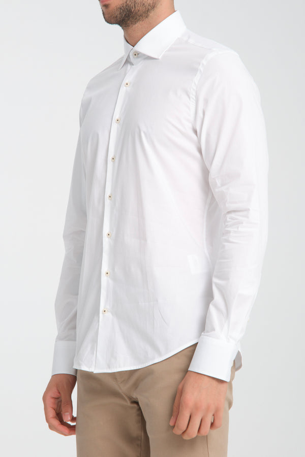 Camicia Uomo Popelin Stretch Bianco