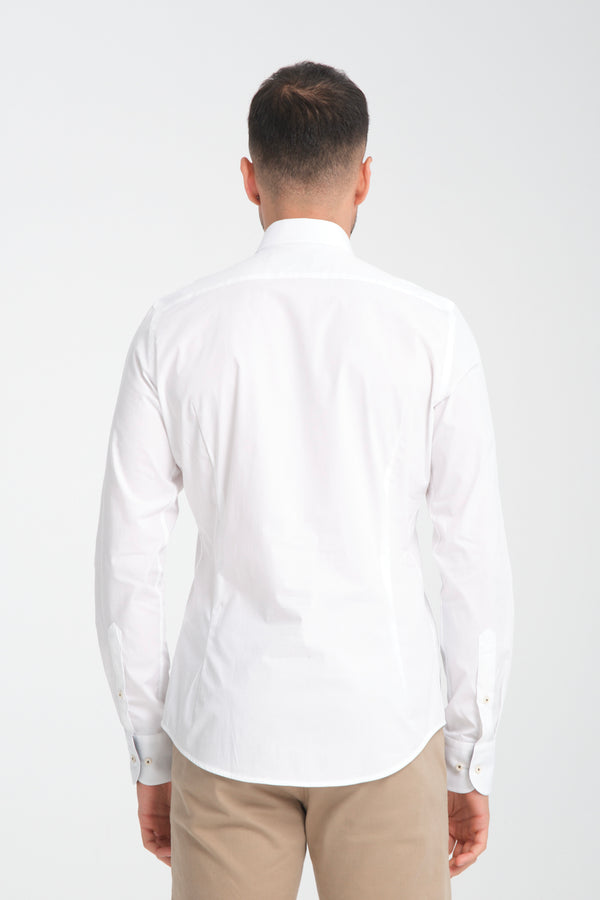 Camicia Uomo Popelin Stretch Bianco