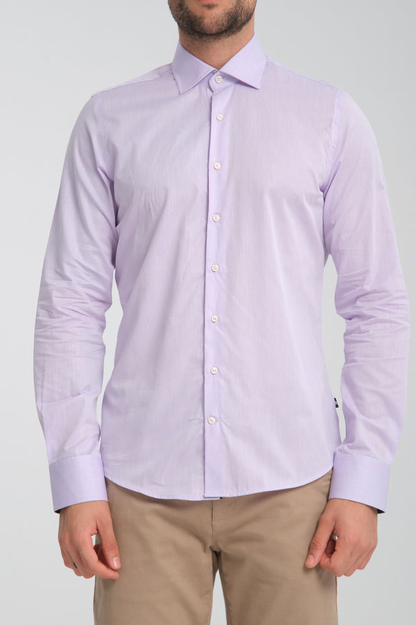 Camisa Hombre Popelin Stretch Lila