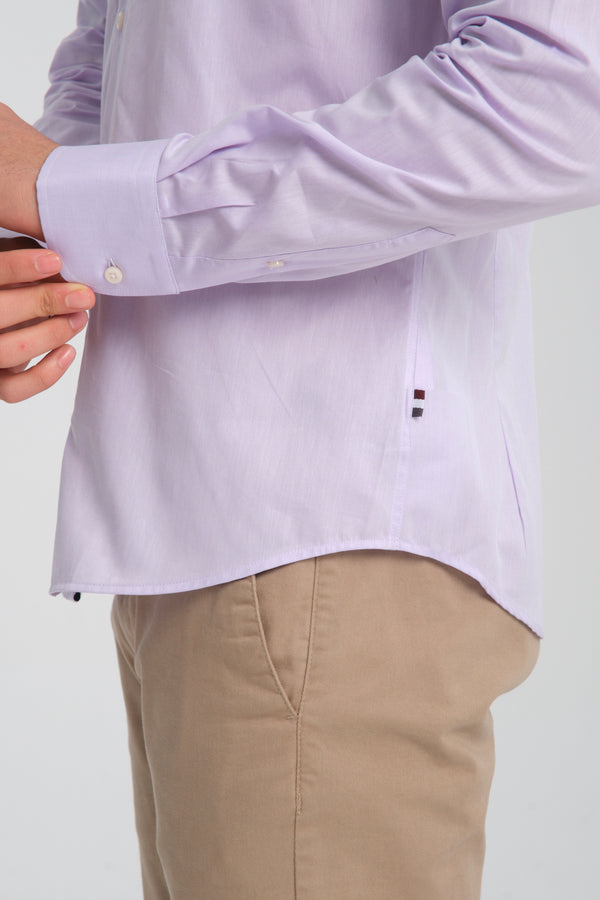 Poplin Stretch Man Shirt Lilac