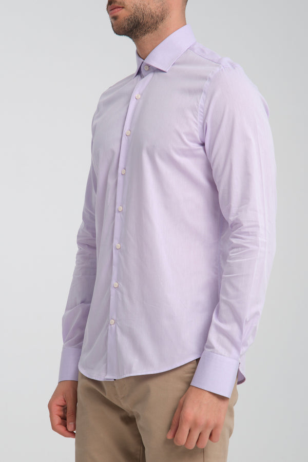 Camisa Hombre Popelin Stretch Lila