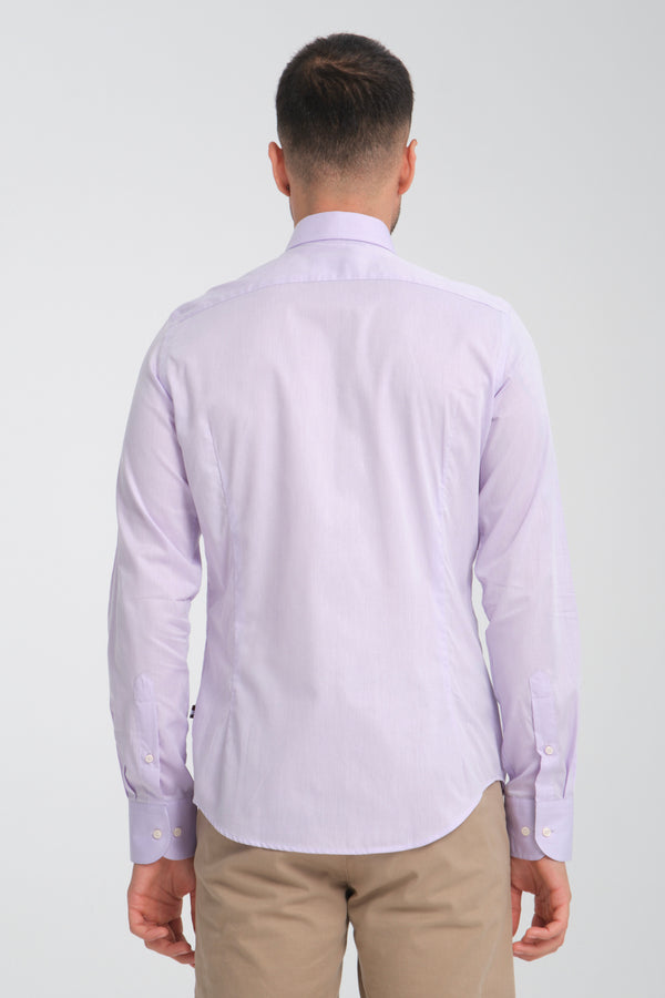 Camisa Hombre Popelin Stretch Lila