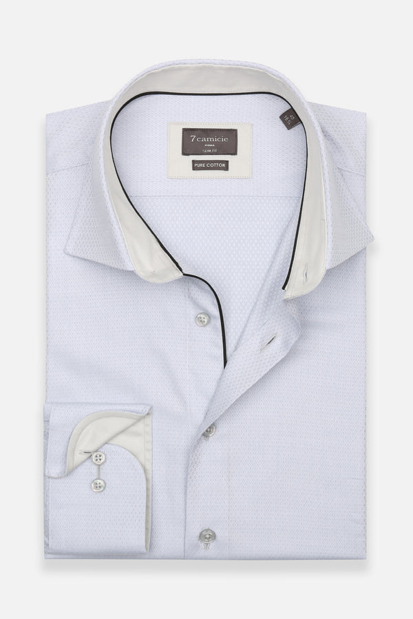 Camicia Uomo Firenze Essential Armaturato Grigio Bianco