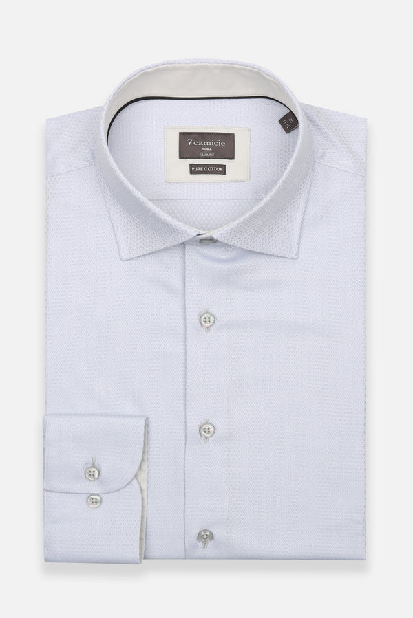 Camicia Uomo Firenze Essential Armaturato Grigio Bianco