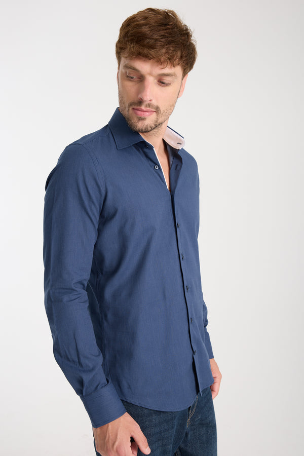 Firenze Sport Poplin Man Shirt Blue White