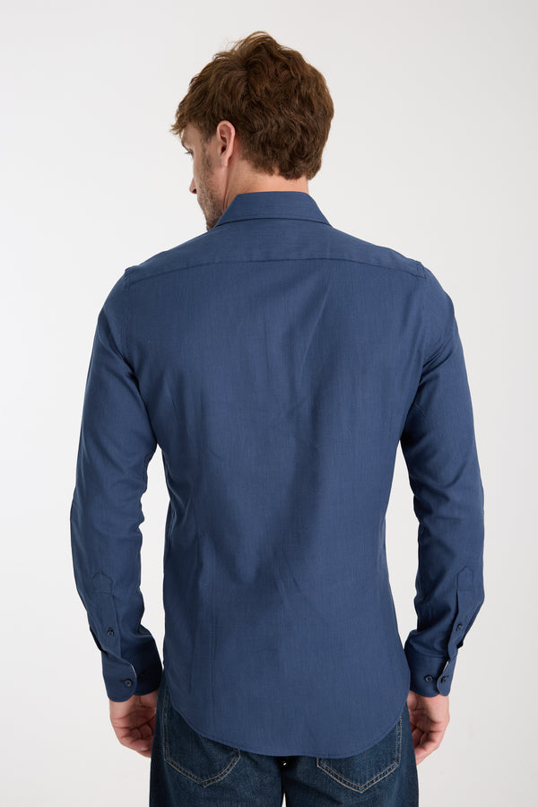 Firenze Sport Poplin Man Shirt Blue White