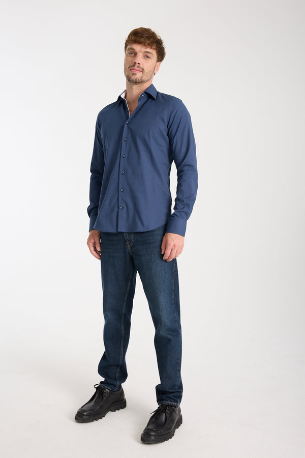 Firenze Sport Poplin Man Shirt Blue White