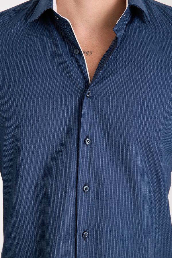 Firenze Sport Poplin Man Shirt Blue White