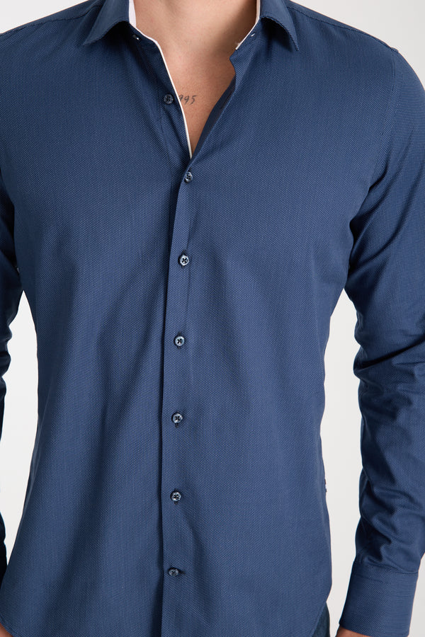 Firenze Sport Poplin Man Shirt Blue White