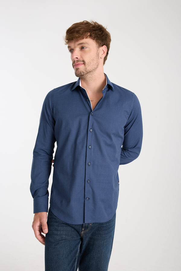 Firenze Sport Poplin Man Shirt Blue White