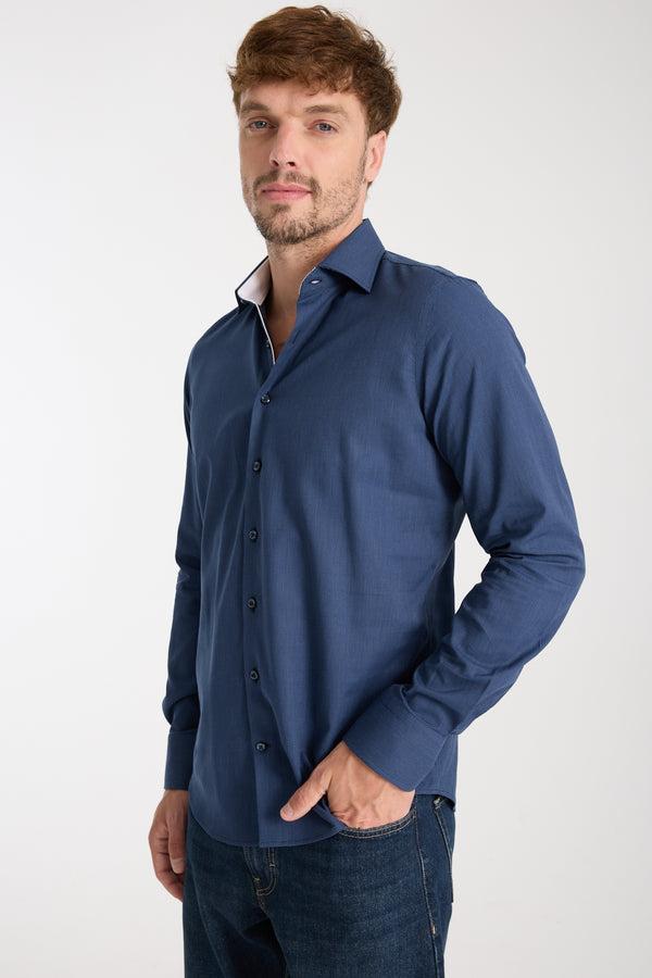 Firenze Sport Poplin Man Shirt Blue White