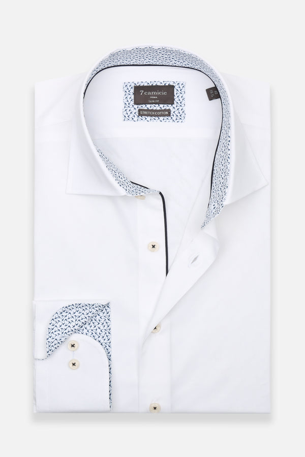 Camicia Uomo Firenze Essential Popelin Stretch Bianco