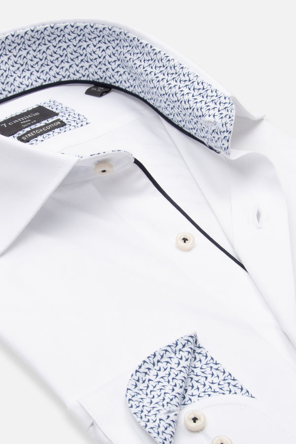 Camicia Uomo Firenze Essential Popelin Stretch Bianco