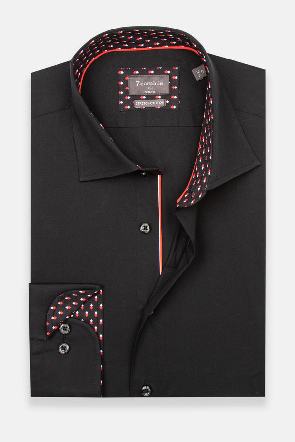Camicia Uomo Firenze Sport Popelin Stretch Nero