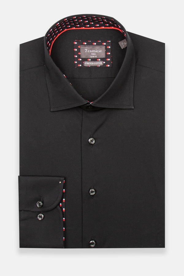 Camicia Uomo Firenze Sport Popelin Stretch Nero