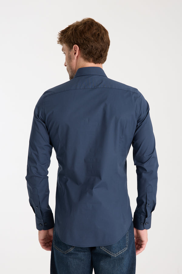 Camisa Hombre Firenze Sport Popelin Stretch Azul
