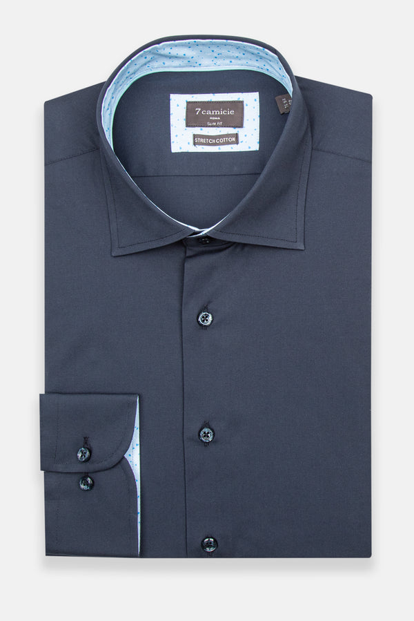 Camicia Uomo Firenze Sport Popelin Stretch Blu