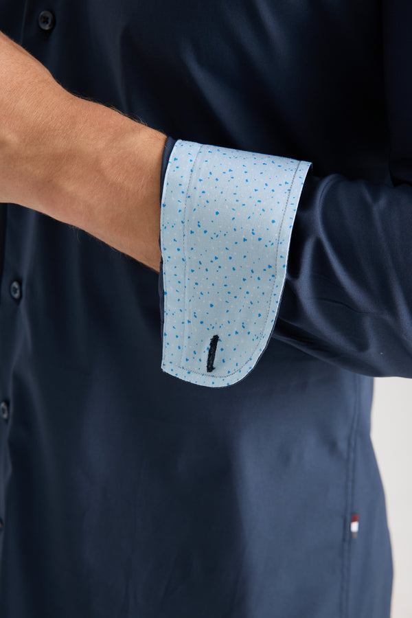 Camisa Hombre Firenze Sport Popelin Stretch Azul
