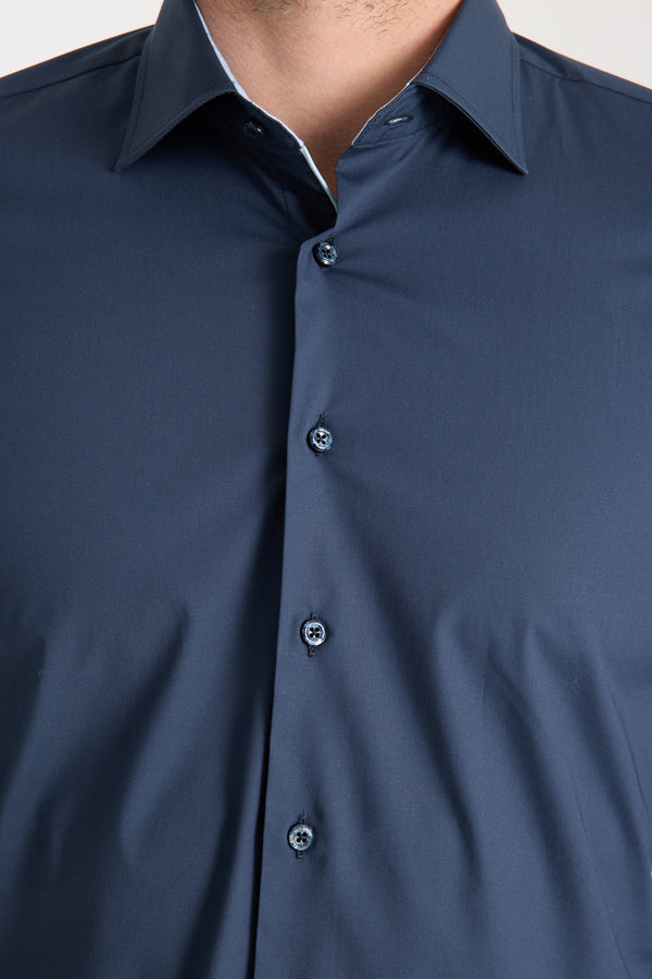 Camisa Hombre Firenze Sport Popelin Stretch Azul