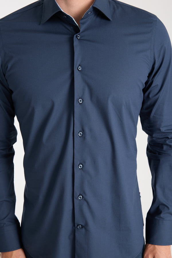 Camisa Hombre Firenze Sport Popelin Stretch Azul
