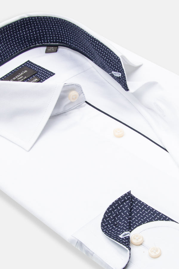 Camicia Uomo Firenze Sport Satin Bianco