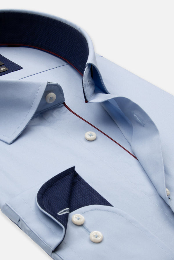 Camicia Uomo Firenze Sport Popelin Stretch Celeste