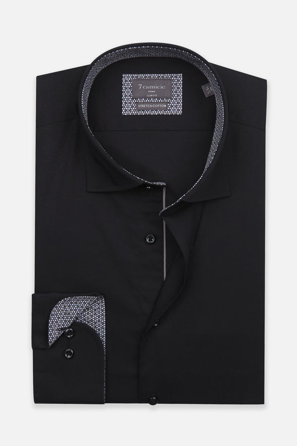 Camicia Uomo Firenze Sport Popelin Stretch Nero