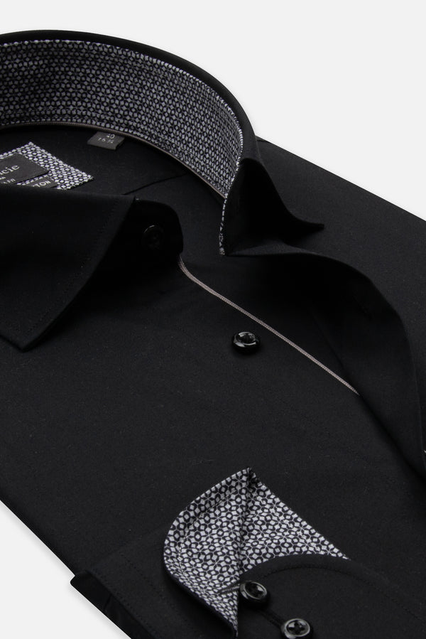 Camicia Uomo Firenze Sport Popelin Stretch Nero