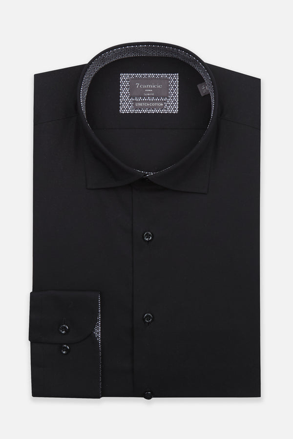 Camicia Uomo Firenze Sport Popelin Stretch Nero