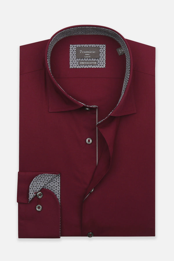 Camicia Uomo Firenze Sport Popelin Stretch Rosso