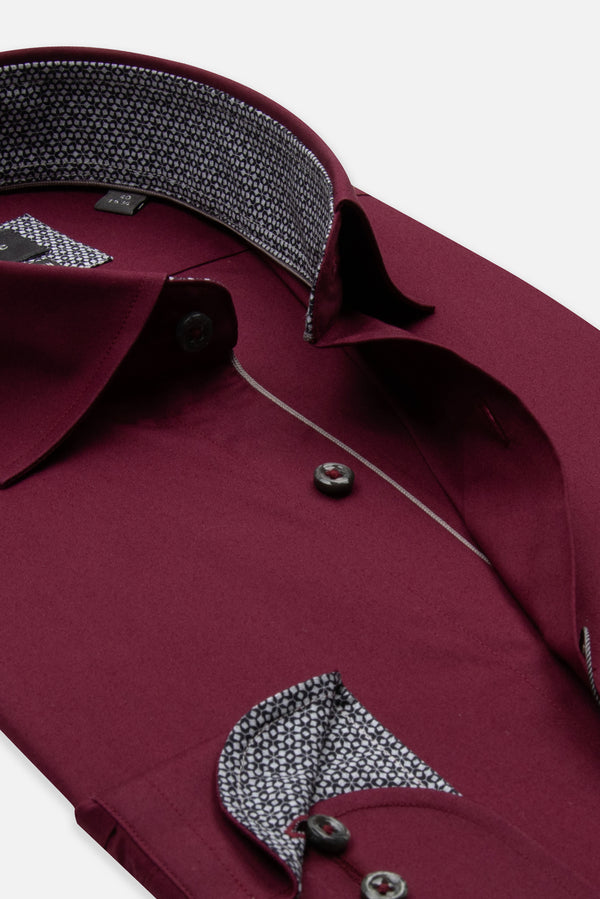 Camicia Uomo Firenze Sport Popelin Stretch Rosso