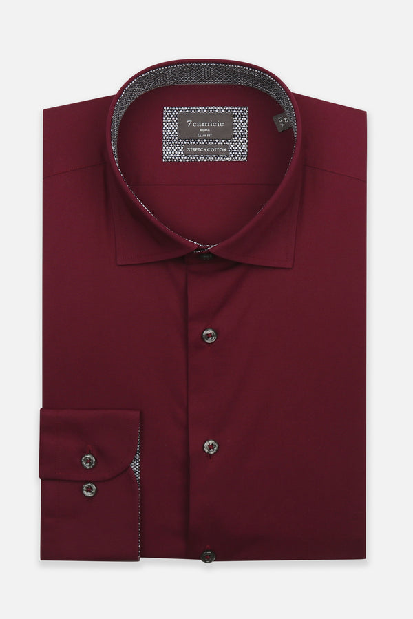 Camicia Uomo Firenze Sport Popelin Stretch Rosso