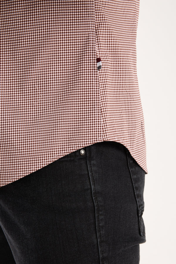 Camicia Uomo Firenze Sport Popelin Stretch Bianco Rosso