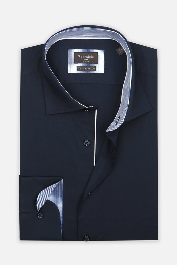 Chemise Homme Firenze Sport Popelin Stretch Bleu