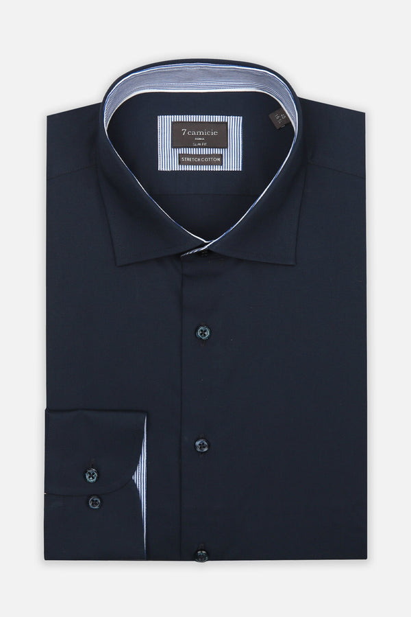 Chemise Homme Firenze Sport Popelin Stretch Bleu