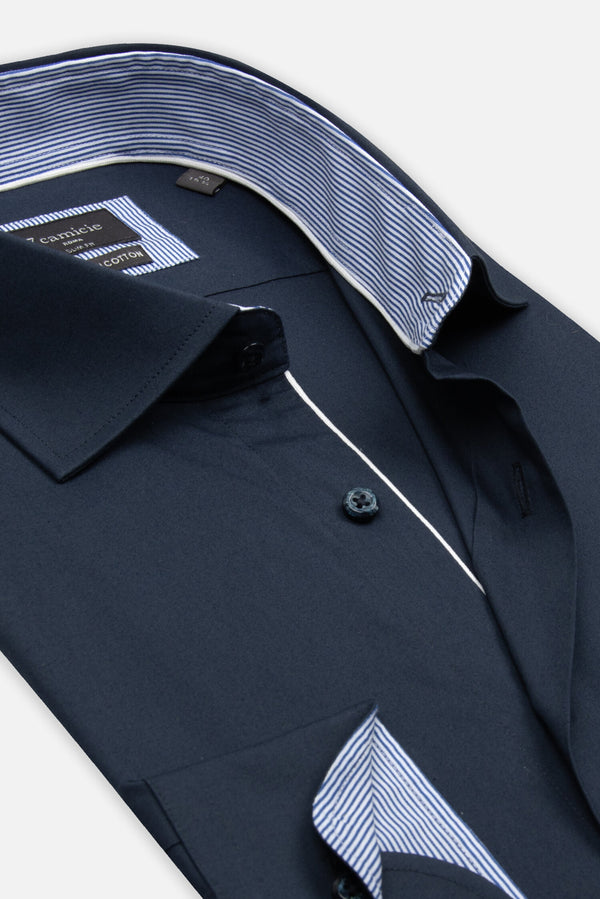 Chemise Homme Firenze Sport Popelin Stretch Bleu