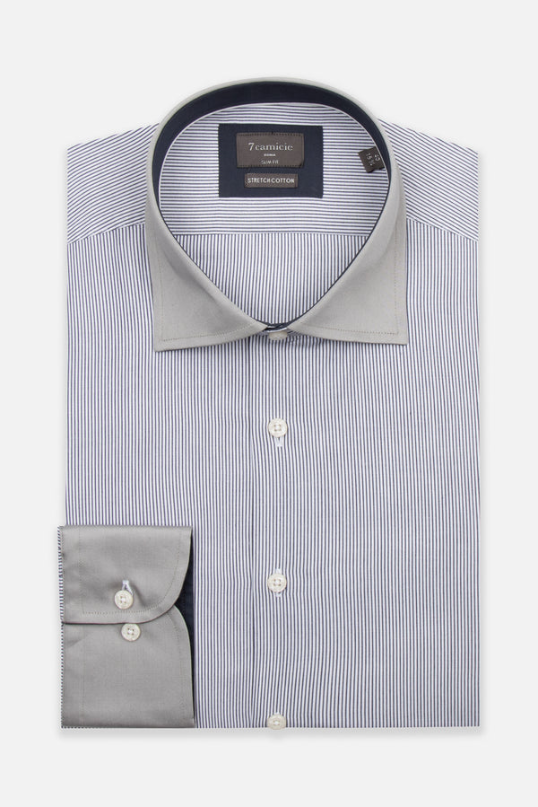 Camicia Uomo Firenze Sport Popelin Bianco Blu