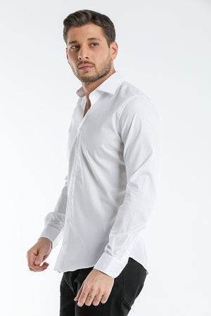 Camisa Hombre Firenze Essential Popelin Stretch Blanco