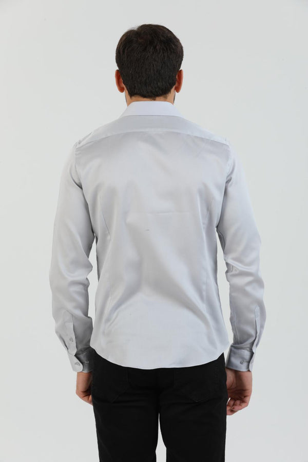 Camisa Hombre Firenze Essential Satin Gris