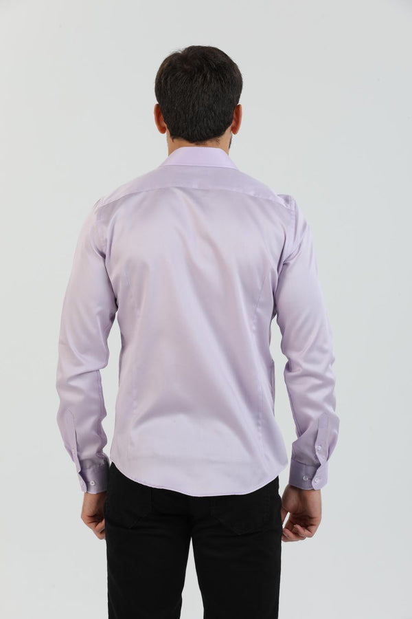 Camisa Hombre Firenze Essential Satin Lila