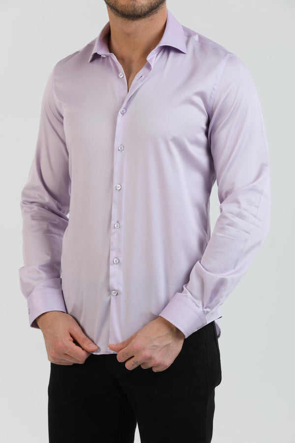 Camisa Hombre Firenze Essential Satin Lila