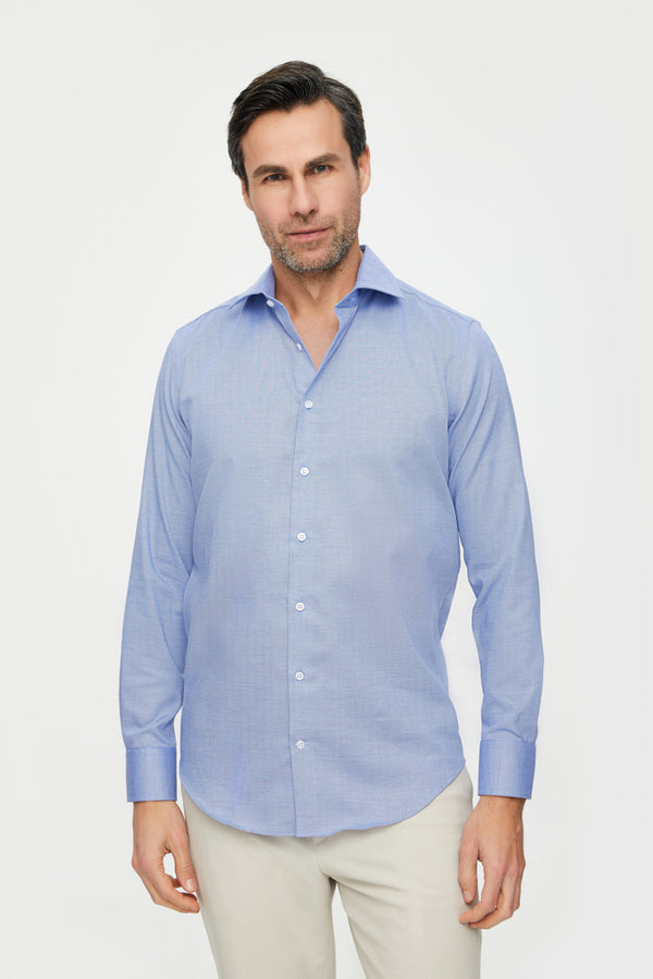 Firenze Essentials Twill Man Shirt Blue White Non Iron