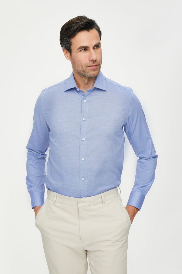 Firenze Essentials Twill Man Shirt Blue White Non Iron