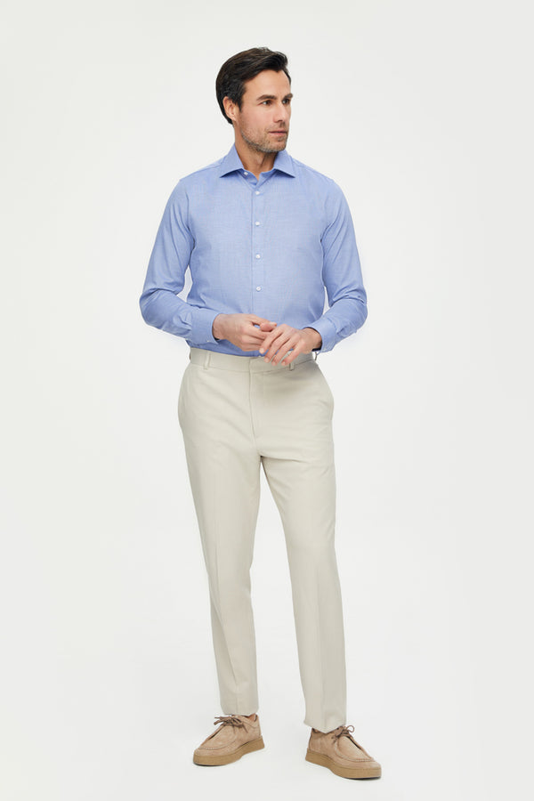 Firenze Essentials Twill Man Shirt Blue White Non Iron