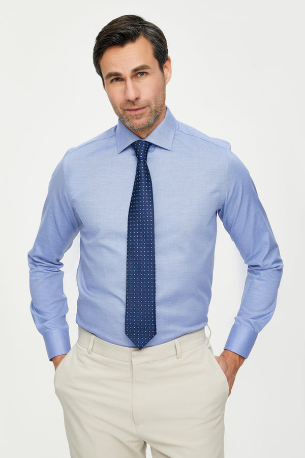 Firenze Essentials Twill Man Shirt Blue White Non Iron