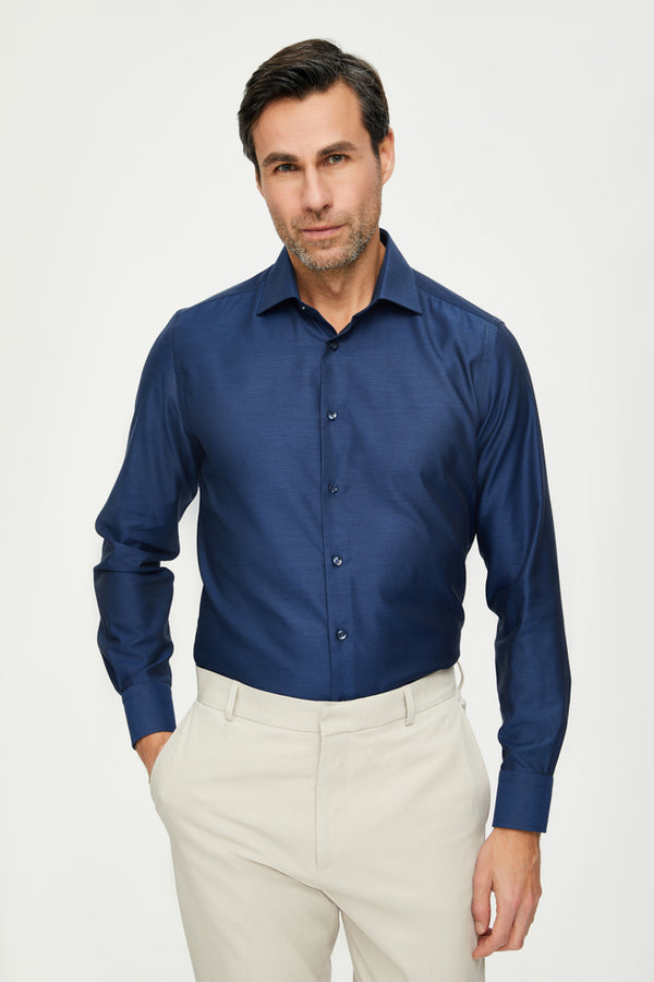 Firenze Essentials Twill Man Shirt Blue Non Iron
