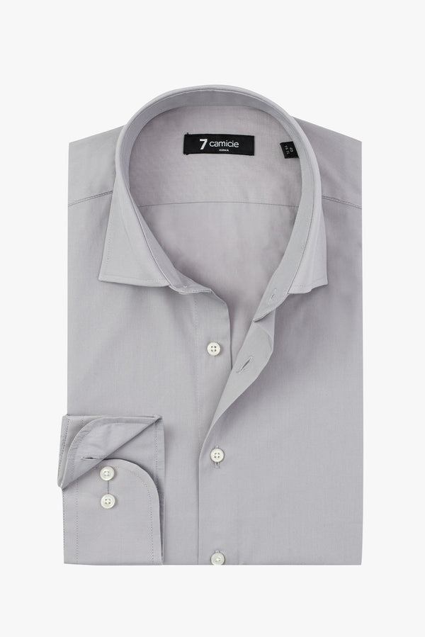 Firenze Essential Poplin Stretch Man Shirt Grey