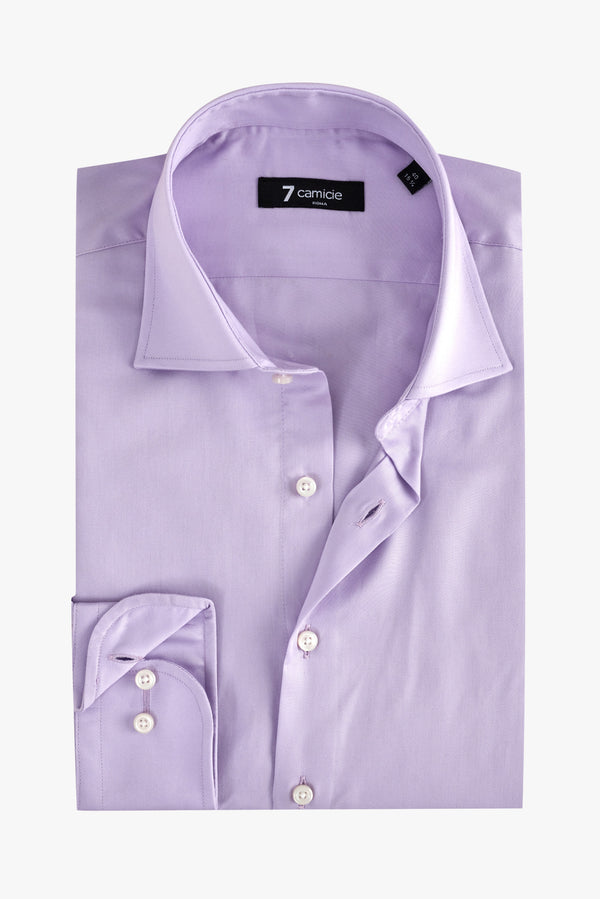 Firenze Essential Satin Man Shirt Lilac