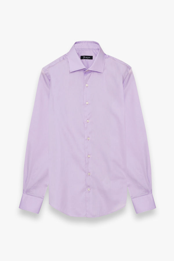 Firenze Essential Satin Man Shirt Lilac