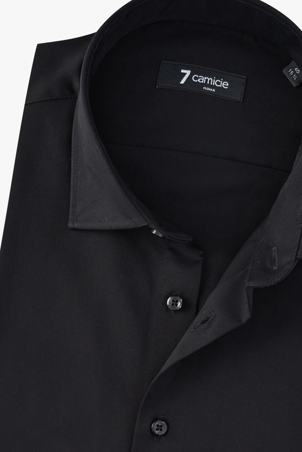 Firenze Essentials Satin Man Shirt Black